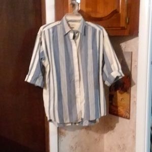 At Last! Cotton Blouse EUC Medium VTG 1980's